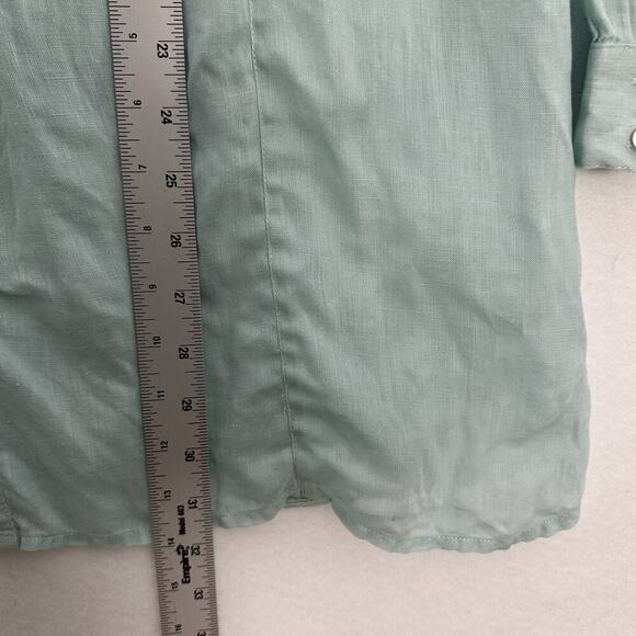 Soft Surroundings Button Up Linen Tunic Womens Large Pin Tuck Long Sleeve - Picture 10 of 12